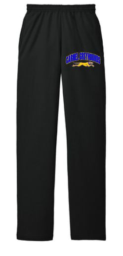 Black Open Leg Sweatpants