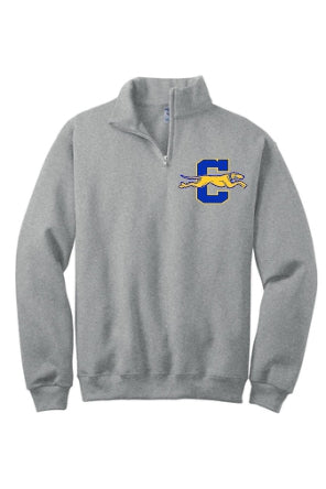 Unisex grey 1/4 zip sweatshirt